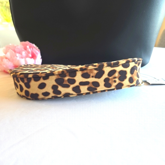 🏷️INC 2PC Zoiey Large Black Tote Plus Bonus Leopard Shoulder Bag - Picture 12 of 13